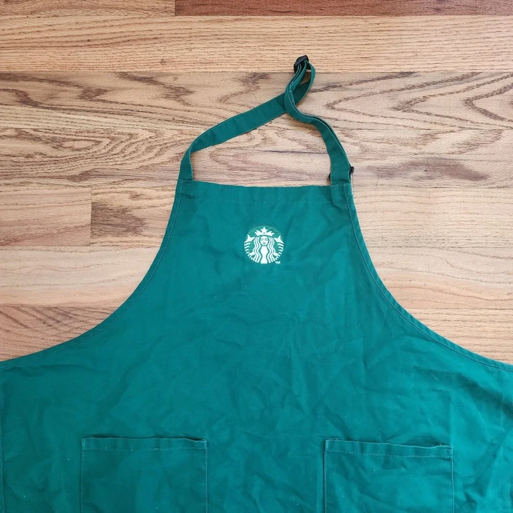 Official Starbucks Coffee Official Barista Green Apron 2 Front Pockets
